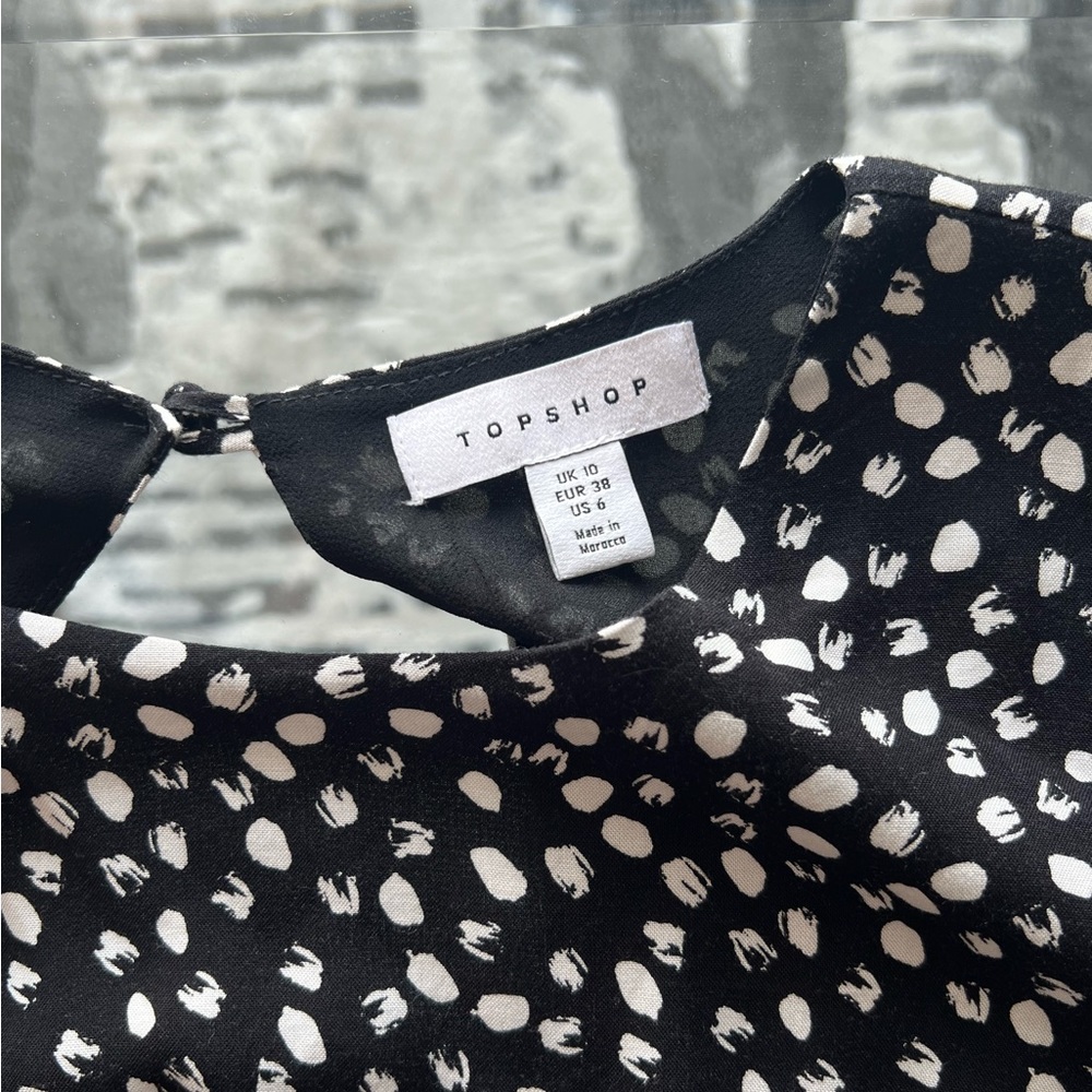 Topshop Austin Spot Print Midi Dress in Monochrome - Picture 3 of 10
